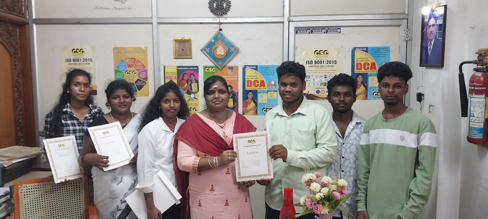 ISO 9001:2015 certified training certificate from CSC Walajapet