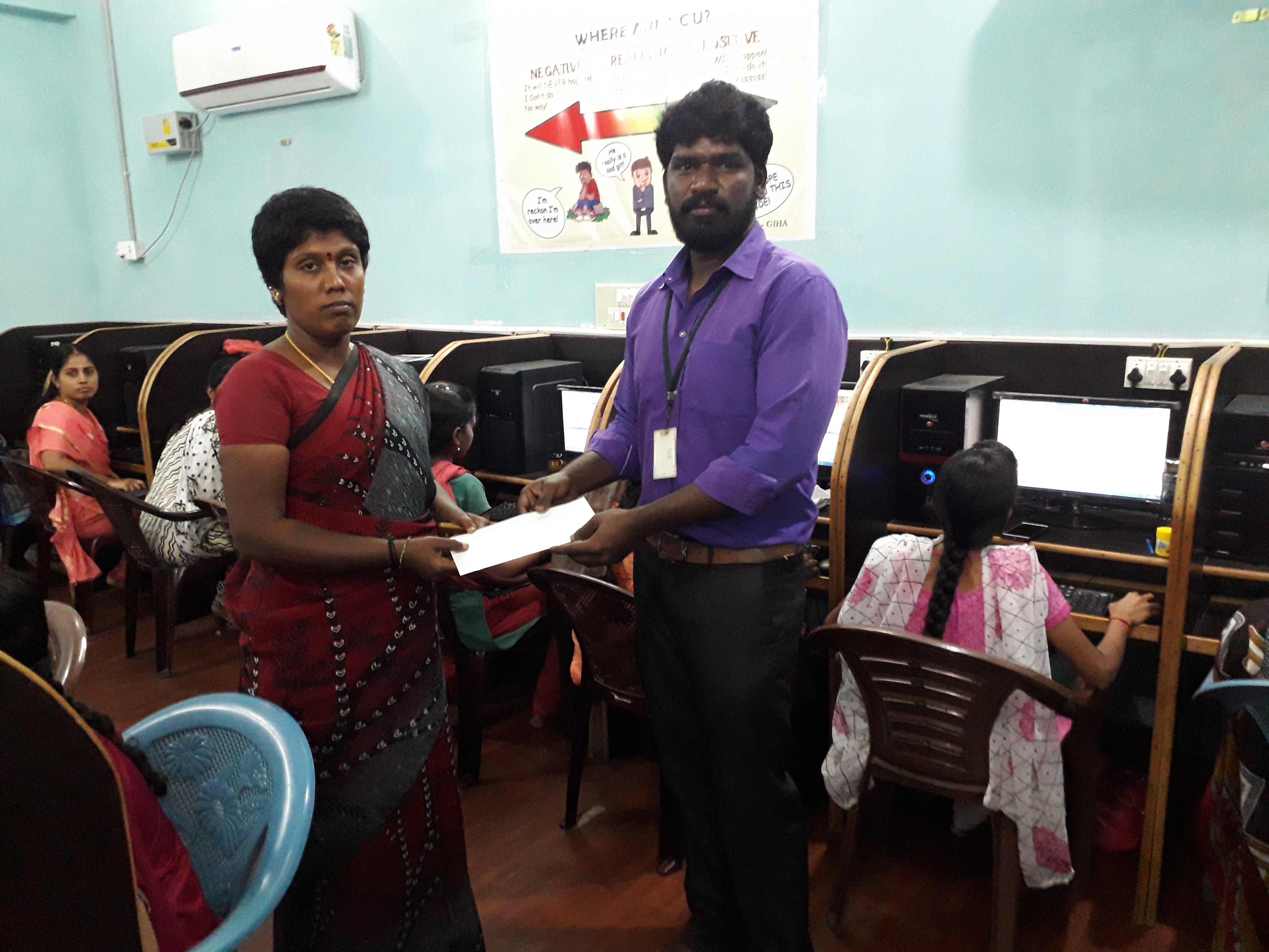 Student getting job offer through CSC Walajapet network